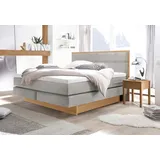 Hasena Ottawa Boxspringbett 140-180 cm Braun / Hellgrau, Liegefläche:140 x 200 cm, Topper:Base-Topper