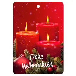 LUMA Geschenkanhänger mehrfarbig Frohe Weihnachten mit roten Kerzen 10 St.