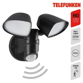 Telefunken Außenleuchte Kunststoff 16,0 cm mit Bewegungsmelder schwarz