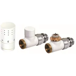 Sturotec Thermostatventil-Set Durchgangsform, Heizung, weiß