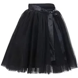 Tüllrock Damen Tüll Röcke Tütü Tutu Erwachsene Rock Tüll Petticoat Unterrock Tüllröcke Kurz Karneval Ballett Tutu Kostüm Tütüs Fasching Tüllrock Prinzessin Tüllröckchen 50er Rockabilly Schwarz - Taille 65-120 CM, Länge 50 CM