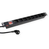 Roline Steckdosenleiste 8-fach 2 m Schwarz 1 St.