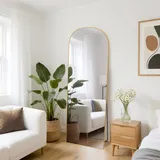 Standspiegel – Rattantree – 162 X 52 Cm – Ganzkörperspiegel – Ganzkörper-standspiegel – Gehärtetes Glas – Für Schlafzimmer, Wohnzimmer Und Flur – Minimalistisches Design – Goldfarben