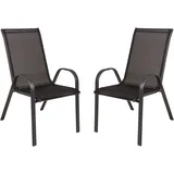 Garden Pleasure RIONA Gartenstuhl 55 x 73 x 94 cm schwarz 2 St.