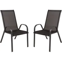 Garden Pleasure RIONA Gartenstuhl 55 x 73 x 94 cm schwarz 2 St.