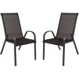 Garden Pleasure RIONA Gartenstuhl 55 x 73 x 94 cm schwarz 2 St.