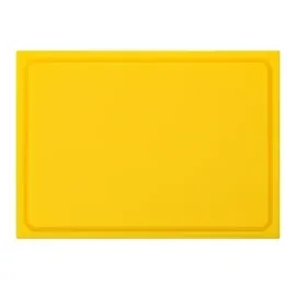 morleos Muvell Schneidebrett Kunststoff HDPE500 | Gelb 35x25x2 cm | Schneidbrett | Gastro Profi HACCP Geflügel Küchenbrett | 1 Seite mit Saftrinne |