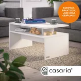 CASARIA Couchtisch Sacramento, Weiß 95x55x50cm