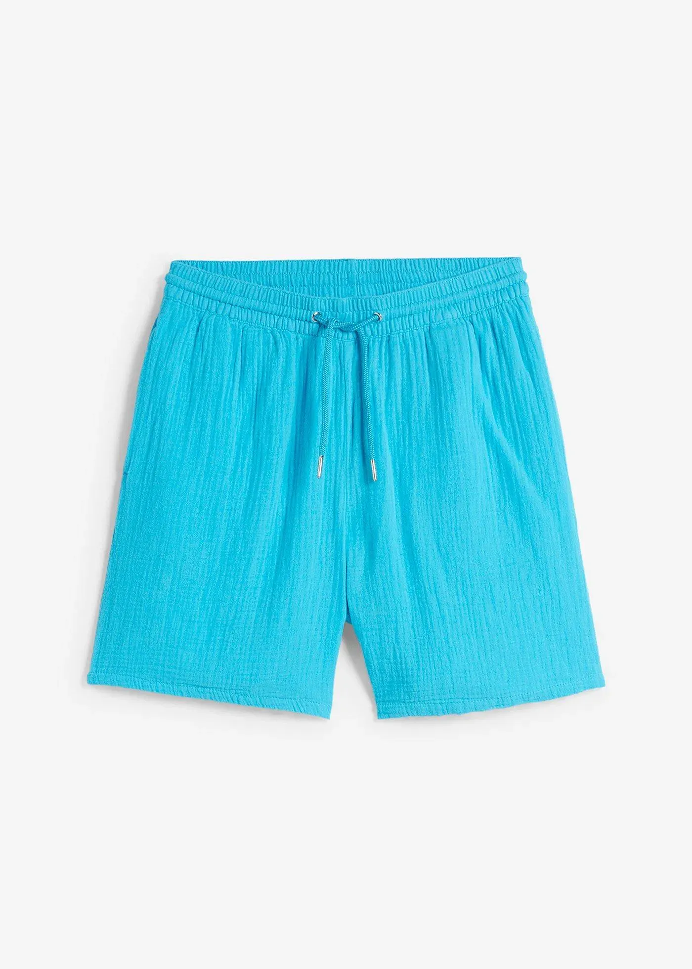 bonprix Musselin-Shorts, blau, 52, Musselin