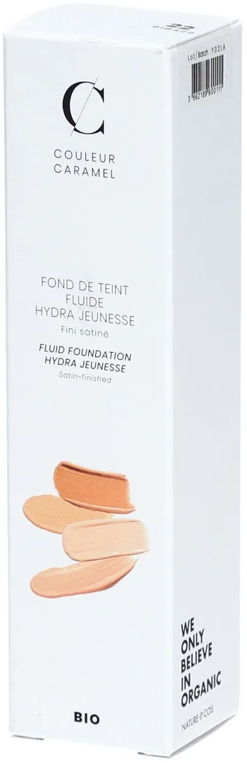 Couleur Caramel Fluide Foundation Hydra Jeunesse Bio - Satiniertes Finish Nr. 22