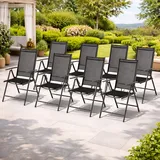 Mojawo Hochlehner Gartenstuhl 54 x 64 x 106 cm grau 8 St.