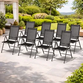 Mojawo Hochlehner Gartenstuhl 54 x 64 x 106 cm grau 8 St.