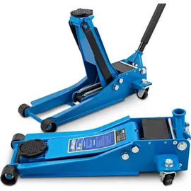 BITUXX Hydraulischer Rangierwagenheber 3T extra flach Wagenheber hydraulisch 3 Tonnen Hubhöhe von 8 cm bis 51 cm inkl. Gummiauflage und mit 2 Hydraulikkolben