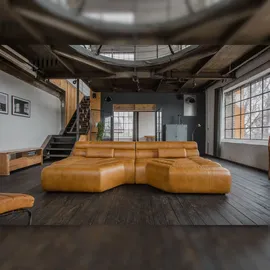 KAWOLA Big Sofa TARA Wohnlandschaft Leder cognac 286x75x148cm (B/H/T)