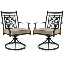 Costway Gartenstuhl 70 x 60 x 92 cm schwarz/khaki 2 St.