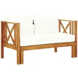 vidaXL 2-Sitzer-Gartenbank mit Kissen 122 cm Massivholz Akazie