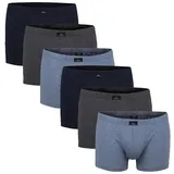 Götzburg Herren Pants 6er Pack - Single Jersey, Unterwäsche Set, Cotton Stretch Blau/Grau M
