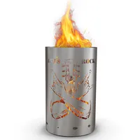 TiKo-Design Feuertonne - Lagerfeuertonne - Feuerkorb mit Let`s Rock Motiv – Verleihen Sie Ihrem Garten EIN besonderes Ambiente für unvergessliche Abende mit ihren Freunden