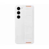 Samsung Silicone Grip Case Galaxy S23, Handy-Hülle, Fingerhalterung, Schlankes Design, White
