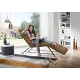 W.Schillig Relaxliege daily dreams Leder/Polyester 75 x 91 x 170 cm Braun mit Kissen