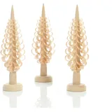 Rudolphs Schatzkiste Weihnachtsdeko Spanbaum 3er Set H=12cm NEU Baum Weihnachten Seiffen Spanbäumchen Holzbaum Linde Erzgebirge