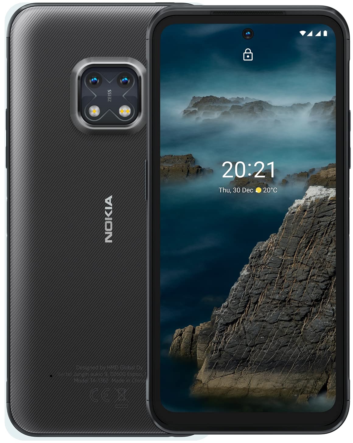 Nokia XR20, 6.67′′ Full HD+ Display, 48MP Dual Kamera mit ZEISS-Optik, 15W Drahtlos- und 18W-Schnellladung, RAM 4GB/ ROM 64GB, Bedienbar mit nassen Händen und Handschuhen - Granite