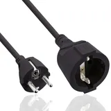 InLine Schutzkontakt-Verlängerungskabel CEE 7/7 für Innenbereich, GS-Zertifiziert mit Kinderschutz, 230V, H05VV-F3G1,5, 20m, schwarz, 16410F