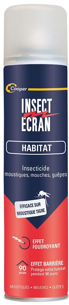 INSECT ECRAN - Spray Anti-Moustiques - Efficace sur les Moustiques, Mouches et Guêpes - Effet Foudroyant & Effet Barrière - Grand Format- Aérosol 300 ml spray