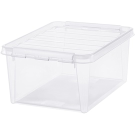 SmartStore Aufbewahrungsboxen 14 L – 10 transparente und stapelbare Boxen mit Deckel und Clipverschluss, BPA-frei und lebensmittelecht – 40 x 30 x 18cm