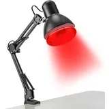 Infrarotlampe 150W Rotlichtlampe Wärmelampe mit Timer - Medizinisch empfohlener Wärmestrahler für Schmerzlinderung, 360° verstellbar & klappbar, E27 inkl. Überhitzungsschutz für Haushalt & Praxis