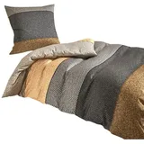 Traumschlaf Bettwäsche Kansas in braun | Gr.: 240x220 (2x 80x80 cm)