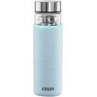 Xavax Trinkflasche aus Glas, 450 ml, mit Filter und Silikonmanschette