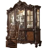 JVmoebel Vitrine Vitrinen Schrank Holz Eckschrank Eckvitrine Glas Barock Rokoko Braun Made in Europa braun