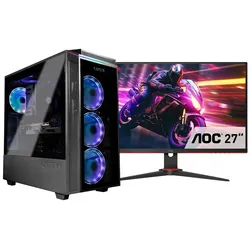 CAPTIVA Gaming-PC-Komplettsystem "Advanced Gaming R83-004 TFT Bundle", F (A-G), schwarz, ohne Betriebssystem, 32 GB RAM 1000 GB SSD, Computer-Komplettsysteme