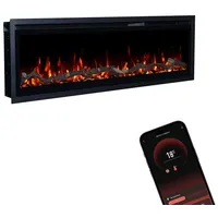GLOW FIRE Elektrokamin GF Core Wandkamin mit 3D Feuer und Heizung (Thermostat, 900- 1800 W), Elektrischer Stand-, Wand- oder Einbaukamin mit APP Steuerung, LED 106 cm
