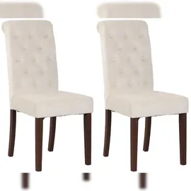 deluke Esszimmerstuhl WALES Samt creme 2er Set