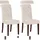 deluke Esszimmerstuhl WALES Samt creme 2er Set
