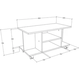 VCM Findula 918607 Rollen 80 x 40 x 40 cm