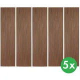 Akustikpaneel aus Holz, 2400 x 600 mm, B2BP010, 5 Stk, goldenes Teakholz