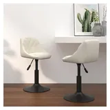 vidaXL Esszimmerstühle 2 Stk. Drehbar Creme Samt
