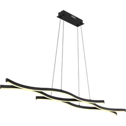 LED-Hängeleuchte Relo in Opal/Schwarz max. 35 Watt