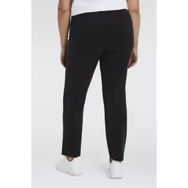 KjBrand Stoffhose "Hose Bea in Bi-Stretch Kammgarnoptik mit Bügelfalte", Damen, Gr. 42, N-Gr, schwarz, Web, Obermaterial: 63% Polyester, 35% Viskose, 2% Elasthan, unifarben, weit, unten schmal normal, Hosen Stoffhose, Sommerhose, ideal für kräftige Oberschenkel