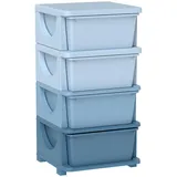 Homcom Aufbewahrungsboxen Blau, Kunststoff, 37x76x37 cm, Babymöbel, Kinderkommoden