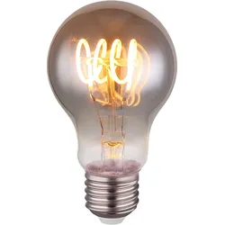 Vintage Leuchtmittel dimmbar E27 Vintage Glühbirne LED Retro Filament Leuchtmittel, Glas rauch, 4 Watt 150 Lumen 2000 Kelvin kerzenlicht, DxH 6 x 10,6 cm