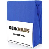DH DEIN.HAUS Frottee Weiches Spannbetttuch 180 x 200 cm – Baumwolle, mit Gummizug, pflegeleicht, Bettlaken – Farbe: Dunkelblau