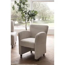 exxpo - sofa fashion "Intenso, Loungesessel, modern, wahlweise in Leder oder Textil", beige, B:66cm H:83cm T:66cm, NaturLeder;Strukturstoff (Zusammensetzung: Polyester 100%);Luxus-Microfaser (Zusammensetzung: Aufgeflockte 100% Polyester Schicht mit