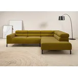 PLACES OF STYLE »Antonelli, L-Form, inkl. Kopfteilverstellung, Breite 276 cm«, ohne Sitztiefenverstellung, in Feincord, pistachio, grün