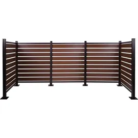 Mendler Mülltonnen-Zaun HWC-K57 130 x 300 x 110 cm braun