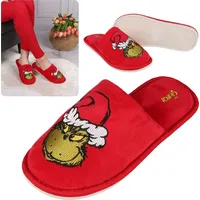 Sarcia.eu The Grinch Damenpantoffeln, rot, Hausschuhe aus Velours 38-39