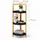 Relaxdays Eckregal Bambus, 3 halbrunde Ablagen, HBT: 77x23x23 cm, Standregal Bad & Küche, platzsparend, Natur/schwarz